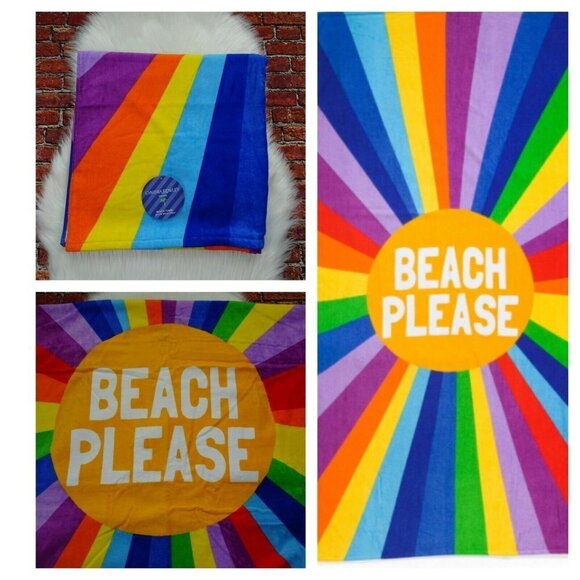 Cynthia Rowley PRIDE Beach Towel 36x70  Rainbow 🌈Oversized Summer NWT - Picture 2 of 9